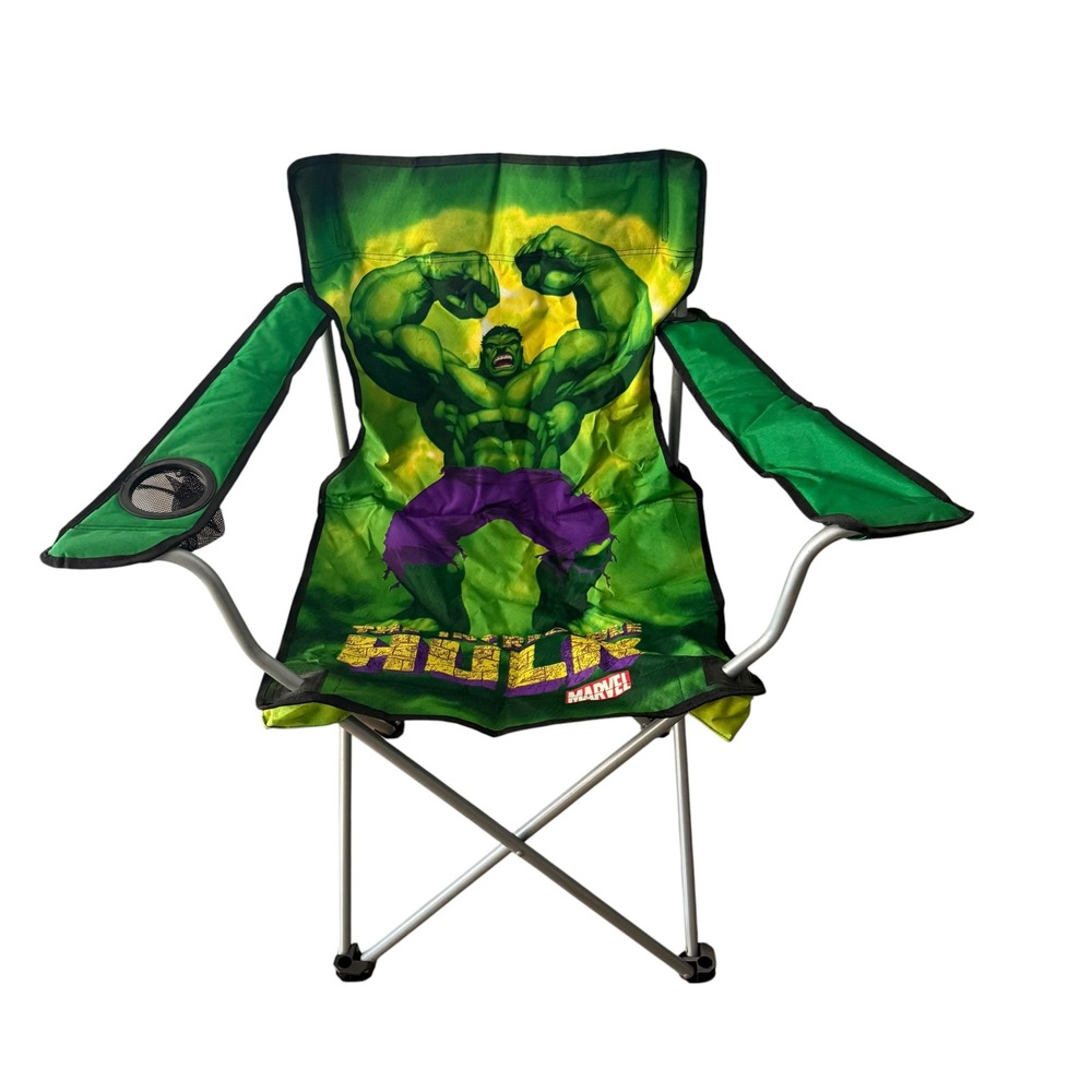 Marvel Folding Camp Chair Green The Incredible Hulk Avengers New 2003 Vintage